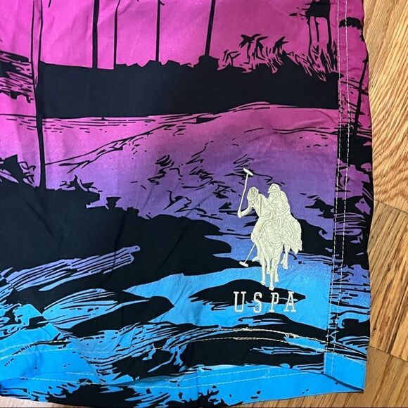 XL U.S. POLO ASSOCIATION board shorts with palm tree prints and pockets … - Picture 5 of 5